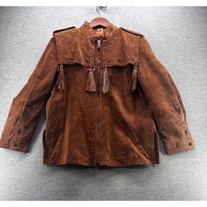 Vintage Bertini Western Style with tassels Suede Jacket Size 10